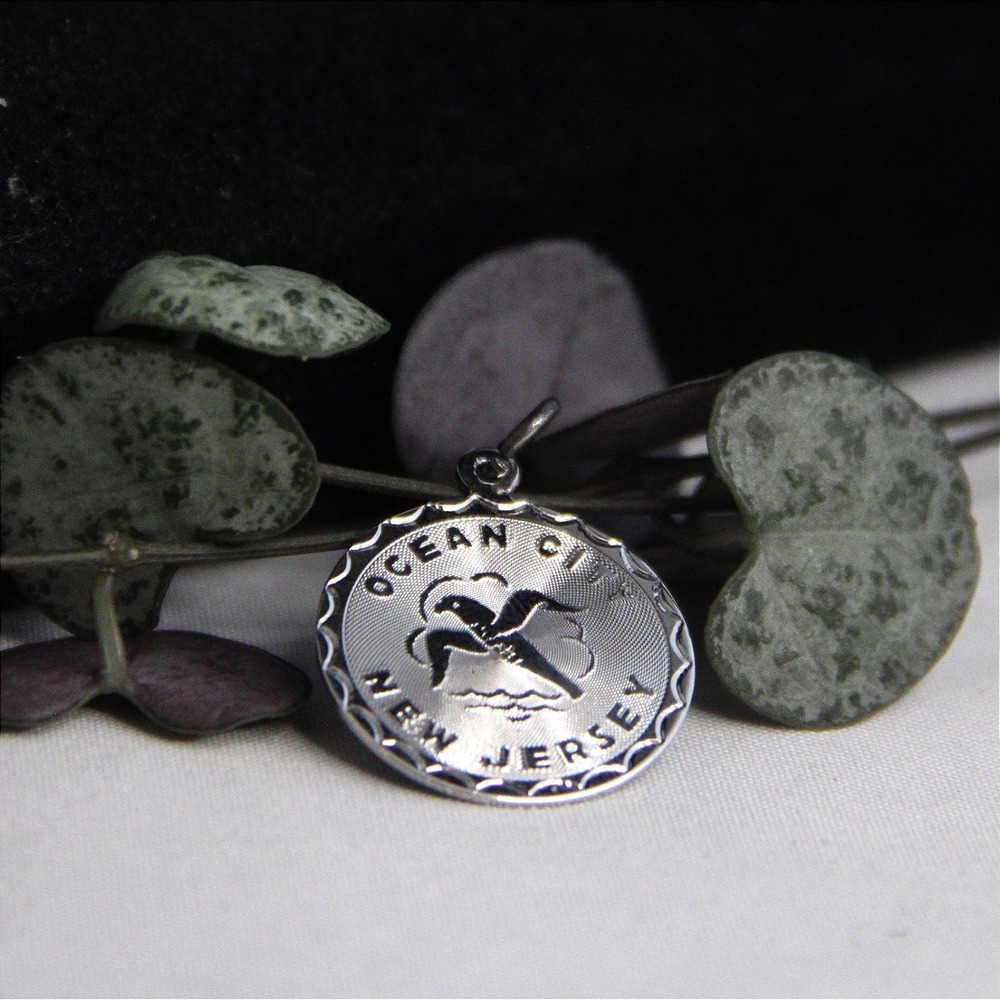 Vintage Sterling Silver Ocean City New Jersey Seagull Souvenir Charm Pendant
